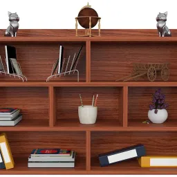 forktail Free Standing Bookcase with Open Shelf | Engineering Wood Space Saving Bookrack Engineered Wood Open Book Shelf image 3