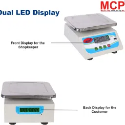 MCP Healthcare SS chargeable Front & Back Display Electronic 30kg x 1g Weighing Scale for Shops Weighing Scale image 4