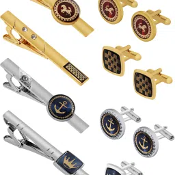 EXOTICA Fashions Brass Cufflink & Tie Pin Set-picture-28