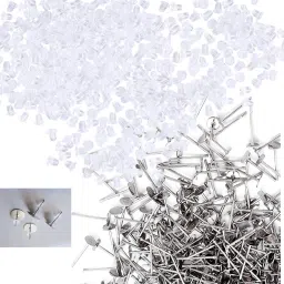 Earring Backpush Clear Bullet Clutch(Rubber 100pc & Flatpad 100pc) Total 200pc-13