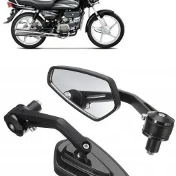 Manual Rear View Mirror, Passenger Side, Driver Side For Bajaj, Hero, Honda, KTM, Royal Enfield, Suzuki, Yamaha, TVS, Universal For Bike Standard 350 Twin Spark, Super Splendor, Thunderbird 350, Universal For Bike-3