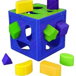 Shape Sorter Cubes Recognition Shapes Sorting Plugging Toys Cube Box with 9-16