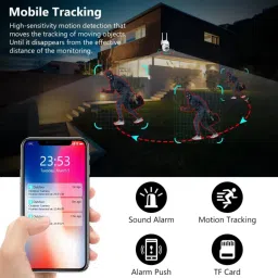 Grousale 3 MP FHD WiFi Indoor Mini Fox PTZ Color Night Vision, 360 View, Alarm, Motion Security Camera image 4