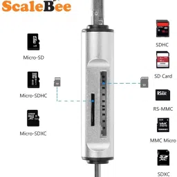 SCALEBEE Type C OTG , 3-in-1 USB 3.0, MicroSD, SD, SDXC & SDHC Card All In One Card Reader image 3