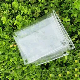 Plastic Transparent Tent - For PVC Waterproof Tarpaulin 5 x 5 ft Rain Cover 500 GSM Transparent Film for Outdoor Use Balcony Rain Curtain Sun Protection Tarp for Patio, Plant Blanket, with Eyelets-image-4
