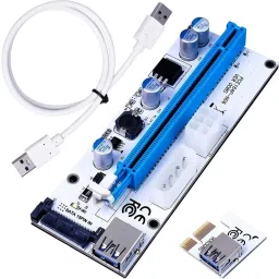 Xsentuals STC PCIe Riser Adapter VER 008S PCI-E 16x to 1x 60 cm USB 3.0 Extension Cable and 4 Pin 6 PinB-SATA Power -Ethereum Mining ETH GDDR4 16 GB NVIDIA Chipset 64 bit 120 MHz Graphics Card-0
