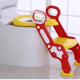 Potty Training Seat for Potty Training Step Trainer Ladder Toilet Training Potty Seat In Non-Slip Steps soft Cushion Pad for Baby Boys Girls In Yellow Color Potty Seat-image-8