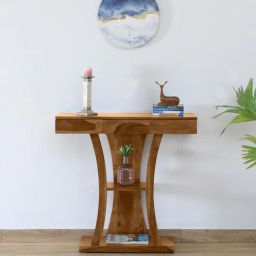 woodsworth from pepperfry Torino Sheesham Wood Console Table in Scratch Resistant Provincial Teak Finish-picture-30