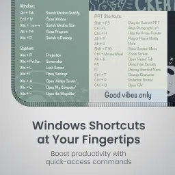 Portronics Comfipad 3 Mouse Pad, Windows Shortcuts Design, Non-Slip Base, Stitched Edges, Mousepad image 3