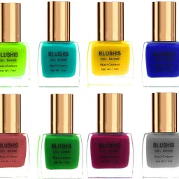 Gel Shine Nail Colour Common colour for daily use combo pack of 12 [Red, lime,orrange,nude,blue,green,black,white,pink,grey,yeellow,light blue,magenta marron ] and many more with trnding colour nail polish multicolour-7
