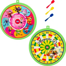 dandles Magnetic Dart Board Game Double Sided Magnet Board with 3 Darts 30 cm Dart Board image 2