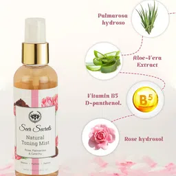 Seer Secrets Unisex Rose, Palmarosa & Catechu Natural Toning Mist 100ml image 4