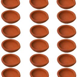 Clay Diya Deepak Clay Mitti Diya oil Lamp For Diwali Festival Hindu Pooja Article With Cotton Wick Batti - 18 Earthenware (Pack of 18) Table Diya Set-image-19