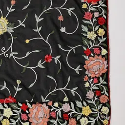 Dupatta Bazaar Black & Red Embroidered Dupatta with Thread Work image 5