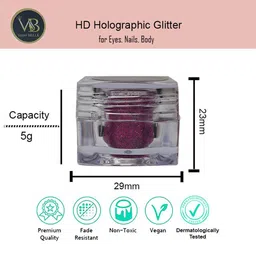 Veoni BELLE Set of 2 HD Holographic Glitter Fade-Resistant Eye Shadow - 5 g each image 5