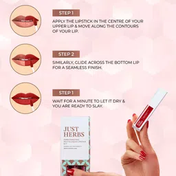 Just Herbs Set of 3 Matte Liquid Lipstick 6 ml-Dusty Rose, Liquorice Brown & Raisin Rust image 2