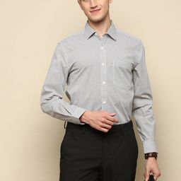 INVICTUS Spread Collar Slim Fit Micro Checks Printed Cotton Formal Shirt-image-26