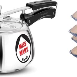 MISS MARY HANDI 3 LTR Pressure Cooker with Idli Stand (MMH30+ID12S) 3 L Pressure Cooker-image-49
