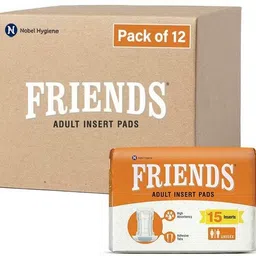 friends Unisex Disposable Adult Insert Pads - Pack of 12 (Each Pack 15 Pcs) Adult Diapers - S - M-picture-16