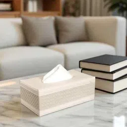 aarvi decor studio Faux Leather Tissue Holder Storage Box for Dining Table Kitchen Office-picture-37
