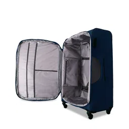 CARRIALL Set Of 2 Navy Blue & Grey Large & Medium Combo Polyester Trolley Bag image 4