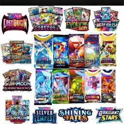 Premium Pokemonne Cards 200 Pcs Booster Box Packs Vmax Vstar Gx Basic Cards-14