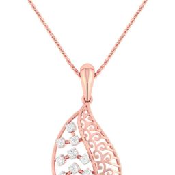amarta Paisley Aura Diamond Pendant 18kt Onyx Rose Gold Pendant-image-0