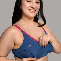 Inner Sense Plus Size Full Coverage Non Padded Laced Nursing Bra image 2