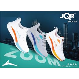 JQR Men ZOOM Grey Mesh Running Shoes image 3