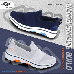 JQR Men PANTHOR Grey Mesh Running Shoes image 3