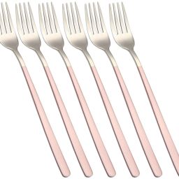 8" Stainless Steel Dinner Forks Set with Colorful Handle & Shiny Silver Mouth Stainless Steel Dinner Fork Set-11