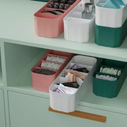 4 PC Multipurpose Plastic 5 Grid Socks Rack Storage Organizer Holder Drawer Divider-image-16