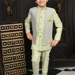 ahhaaaa Self Design Sherwani Set image 5