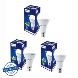 8W B22 WHITE EMERGENCY LED BULB PACK OF-03 4 hrs Bulb Emergency Light-image-79