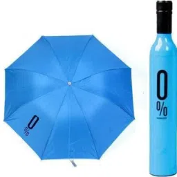 folding umbrella two layer with bottle cover look like as a wine rain UV Travel bottle Umbrella (blue) Umbrella-13