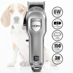 Professional Dog Hair Clipper Rechargeable Pet Trimmer Puppy Grooming Haircut Silver Pet Hair Trimmer-14