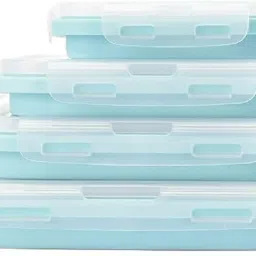 Silicone Food Storage Containers Large Container for Kitchen or Kids Lunch Boxes 4 inch Lid-image-0