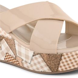 pelle albero Printed Open Toe Wedge Heels image 2