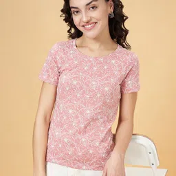 Honey by Pantaloons Floral Printed Pure Cotton Casual T-shirt-image-22