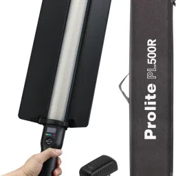 Prolite PL500R | Dual-Side Stick Lighting (CCT, HSI / RGB, 15 FX) & Reversible Barndoor 6000 lx Camera LED Light-29