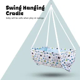 ccdhbzrue7qhpfmv Newborn Hanging Cradle for Baby Jhula Sleep Swing Cradle with Net and Spring Set image 2