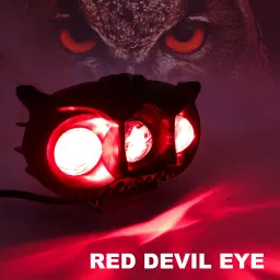 autopowerz LED Owl Fog Light Yellow/White and Red Devil Eye Effect 3 Colour Mode Fog Lamp Motorbike LED (9 V, 40 W) image 4