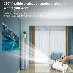 Voltegic Mini Portable Projector 4K Smart Projector with WiFi (4000 lm / 1 Speaker / Wireless / Remote Controller) Portable Projector image 4