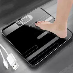 ACU-CHECK Digital Body Weight Scale Glass Smart Electronic Scales USB Charging LCD Display Weighing Scale-image-5