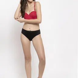 Quttos Red Solid Wired Lightly Padded Balconette Bra QT-BR-4006 image 5