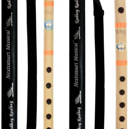 Musical Combo Flutes A Tune 6 Hole (16 Inch) & B Tune Bamboo Flute Bansuri with Flute Carry Bag Free (English Note) Bamboo Flute-12