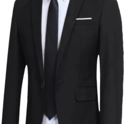 Men Solid Single Breasted Formal Blazer-image-100