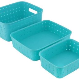 Plastic Kitchen Storage - Smart Baskets for Storage, Set of 3 Storage Basket-image-33