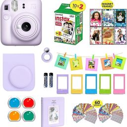 FUJIFILM Instax mini 12 Lilac Purple Bundle+10x2 Film+Carrying Case, Color Filters,Album,Stickers,Frames Instant Camera-image-46