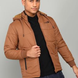 Men Solid Bomber Jacket-image-4